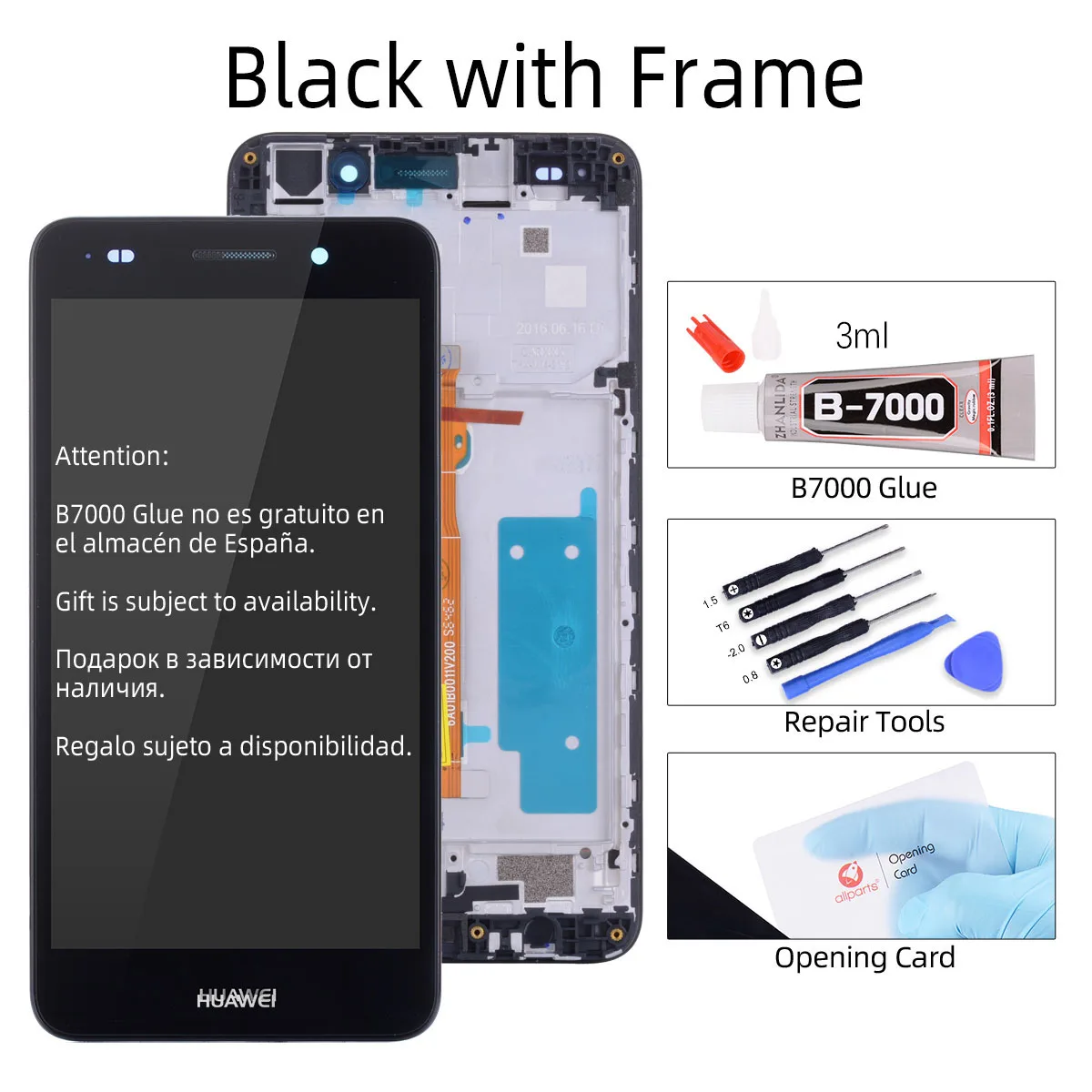 5,5 ''Дисплей для HUAWEI Y6 II ЖК-дисплей Дисплей Сенсорный экран дигитайзер с рамкой Y6II Холли 3 CAM-L23 CAM-L03 CAM-L21 CAM-AL00 - Цвет: Black with Frame