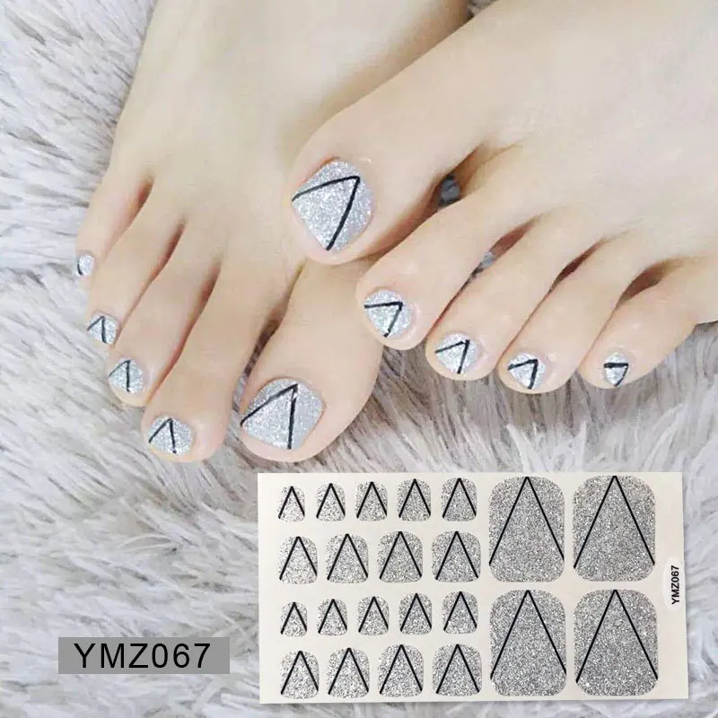 YMZ067 Lamemoria, новые стикеры на ногти, клей, лак для ногтей, обертывания для пальцев ног, блестящие, однотонные, серебристые наклейки, полоски для ногтей, маникюр для девочек - Цвет: YMZ067