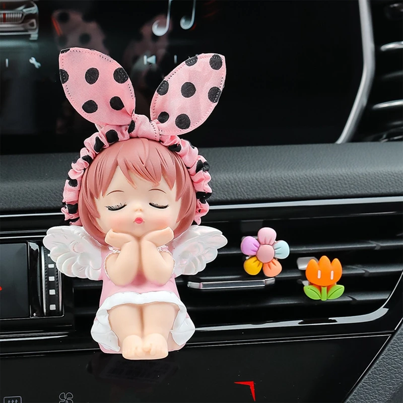 

Lovely Angel Doll Car Perfume Clip Car Air Conditioning Air Outlet Decoration Car Air Freshener Accessories For Girl Gifts