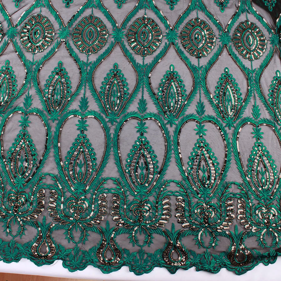 Королевские цветы блестки на сеточку Африка кружева вышитые свадебные Evinging шоу