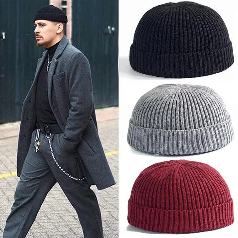 

Wool Knit Ski Beani Caps Warm Autumn Winter Solid Color Casual Beanie Hat Beanies Hats For Men 2020 New Outdoor Leisure Hat