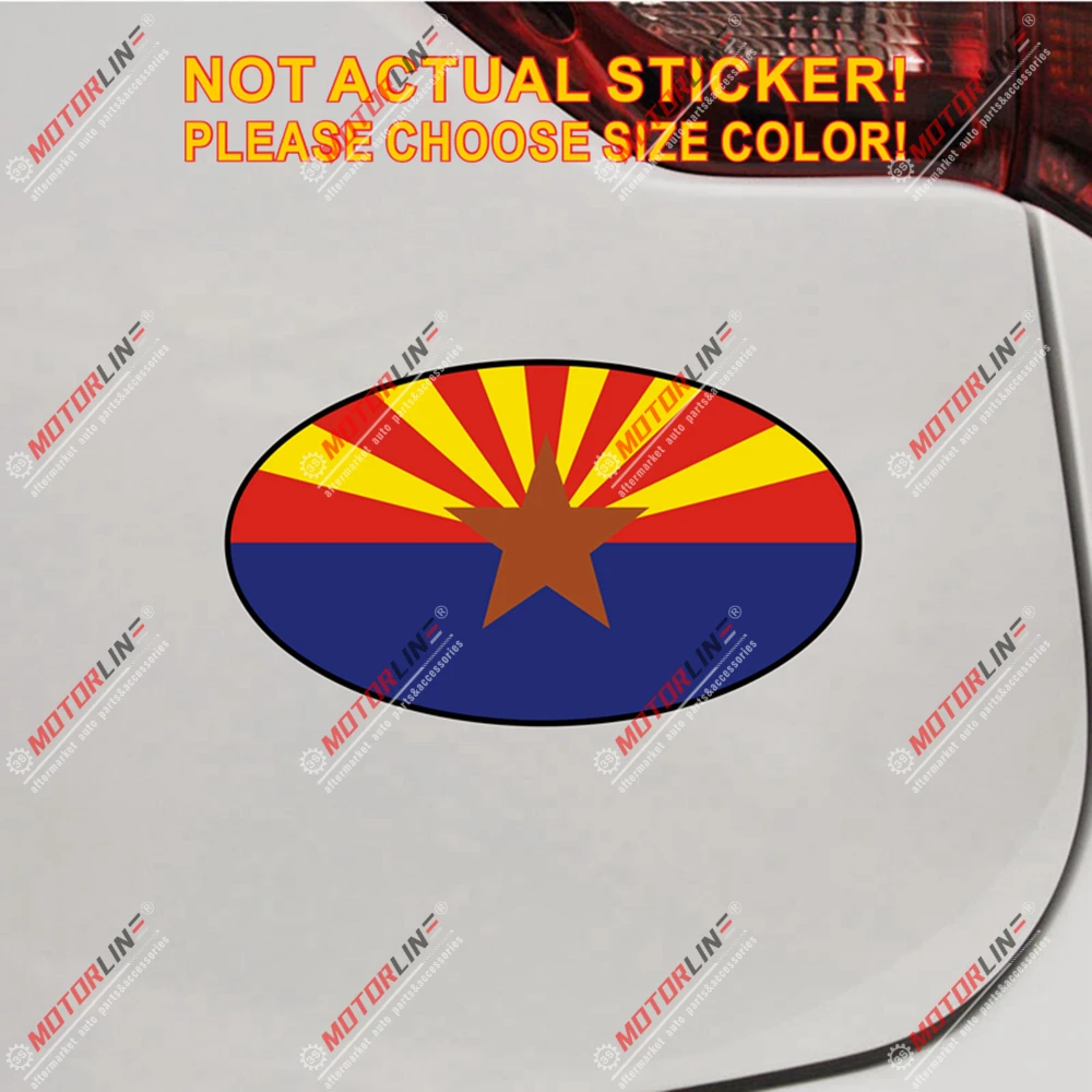 Флаг Штата Аризона AZ Овальный код наклейка виниловая отражающая глянцевая