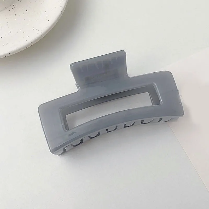 

1Pcs Acrylic Hairpins Cross Transparent Large Size Geometric Square Hollow Hair Claws Vintage Hair Clip Morandi Color For Girls