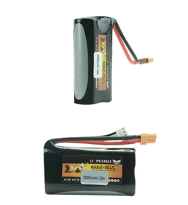 7 4 V 2000mAh Li-po батарея с штепсельной вилкой XT30 для Huina 580 550 582 583 RC экскаватор