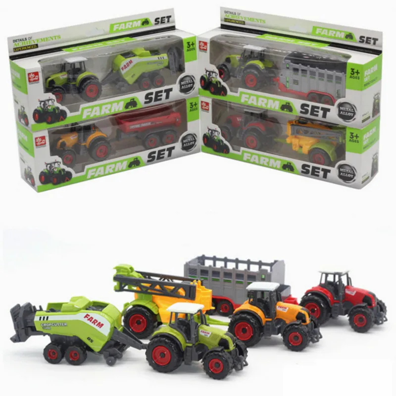 Farmer's car toy taxi tractor sprinkler engineering team farmer's alloy model |