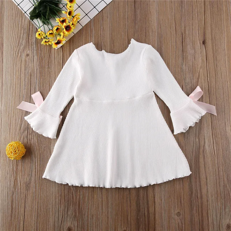 Женское платье для маленьких девочек 2020 Повседневная одежда однотонное розовое