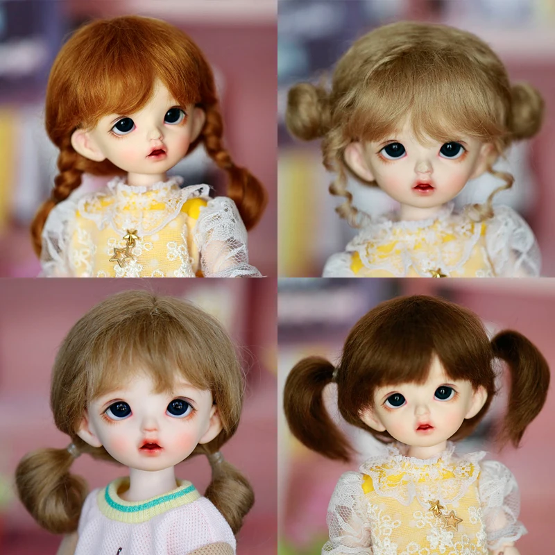 Новинка 1/6 Bjd SD кукольный парик кудрявые волосы коричневый золотой милый мягкий