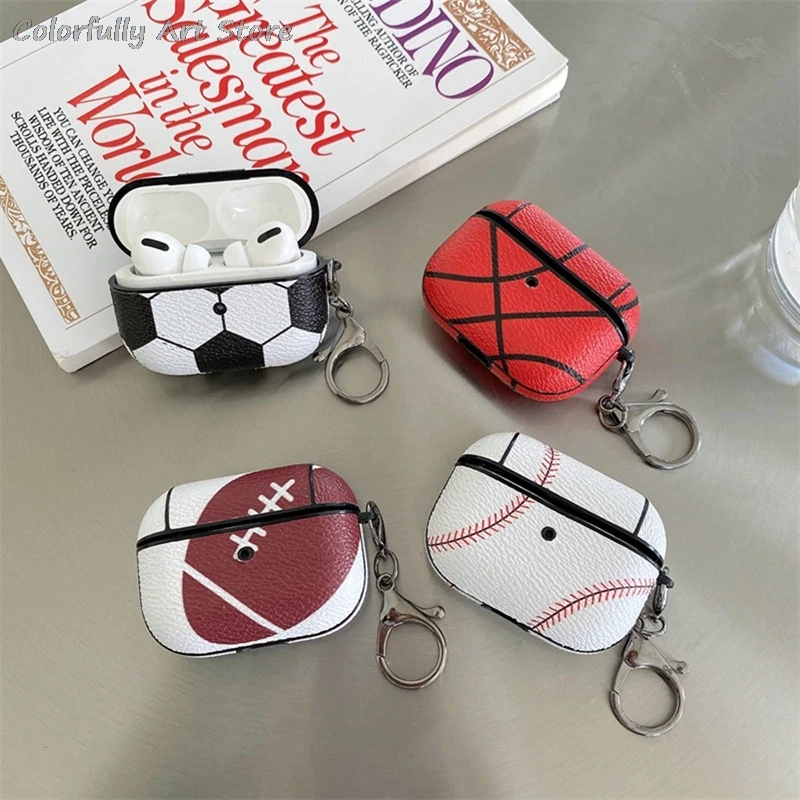 

Basketball Football Touch Cute earphone Protective Case For Airpod 1/2 Pro Headphone Case Box Covers Accessories with Keychain