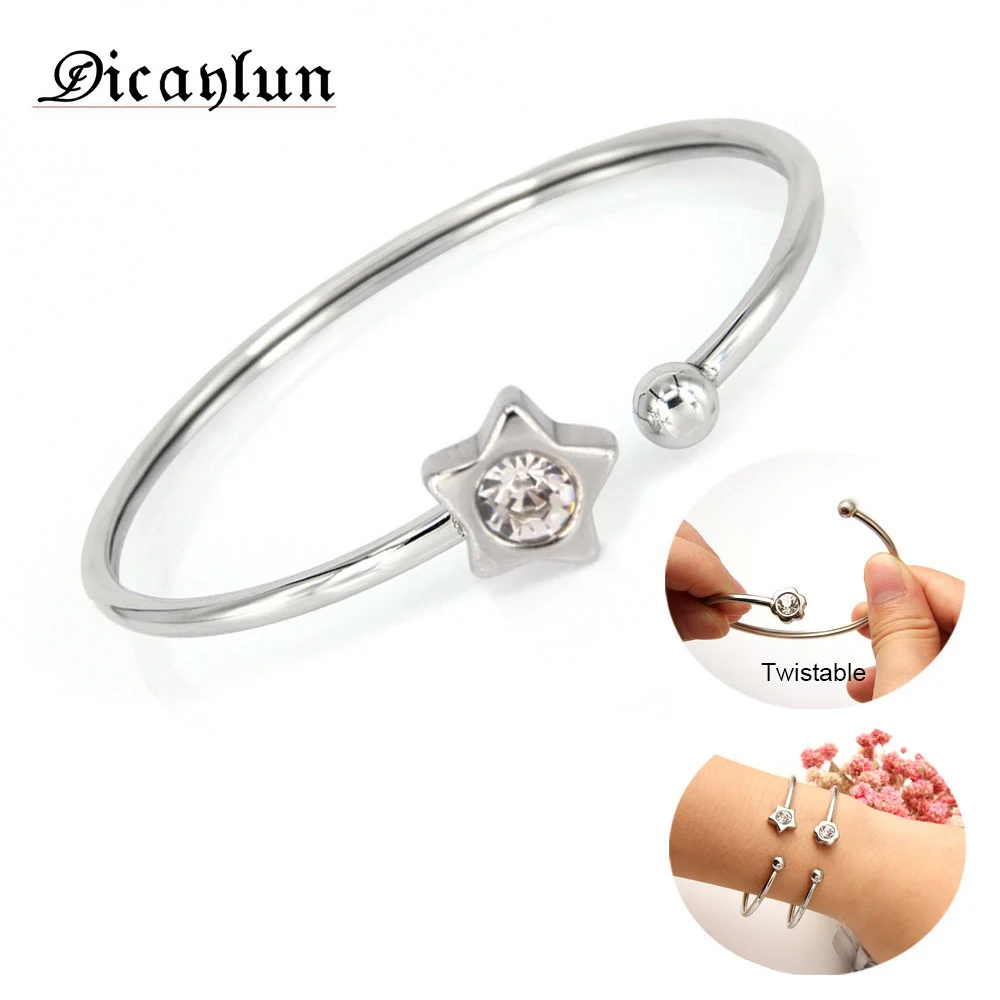 

DICAYLUN id bracelet jewelry accessories Adjustable memory bracelets for women stainless steel elastic bracelet kids girl boy