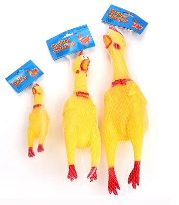 

3 Sizes Classic Hot Sell Screaming Chicken Pets Dog Toys Squeeze Squeaky Sound Funny Toy Safety Rubber For Puppy Molar Chew Toys
