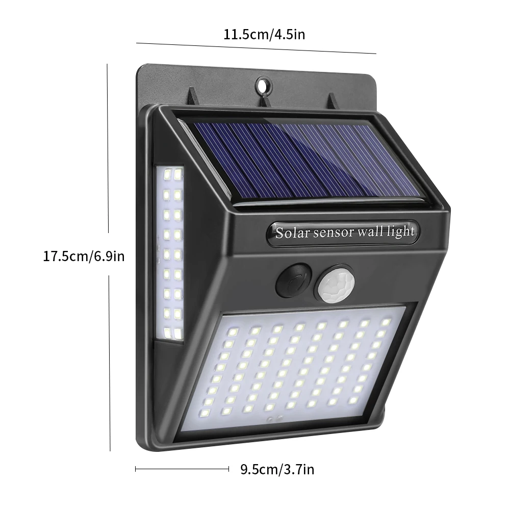 Перезаряжаемый 100 светодиодный светильник на солнечной батарее наружный