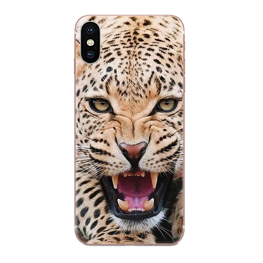 Тонкий термополиуретановый силиконовый чехол &quotВолк тигр Лев Леопард медведь