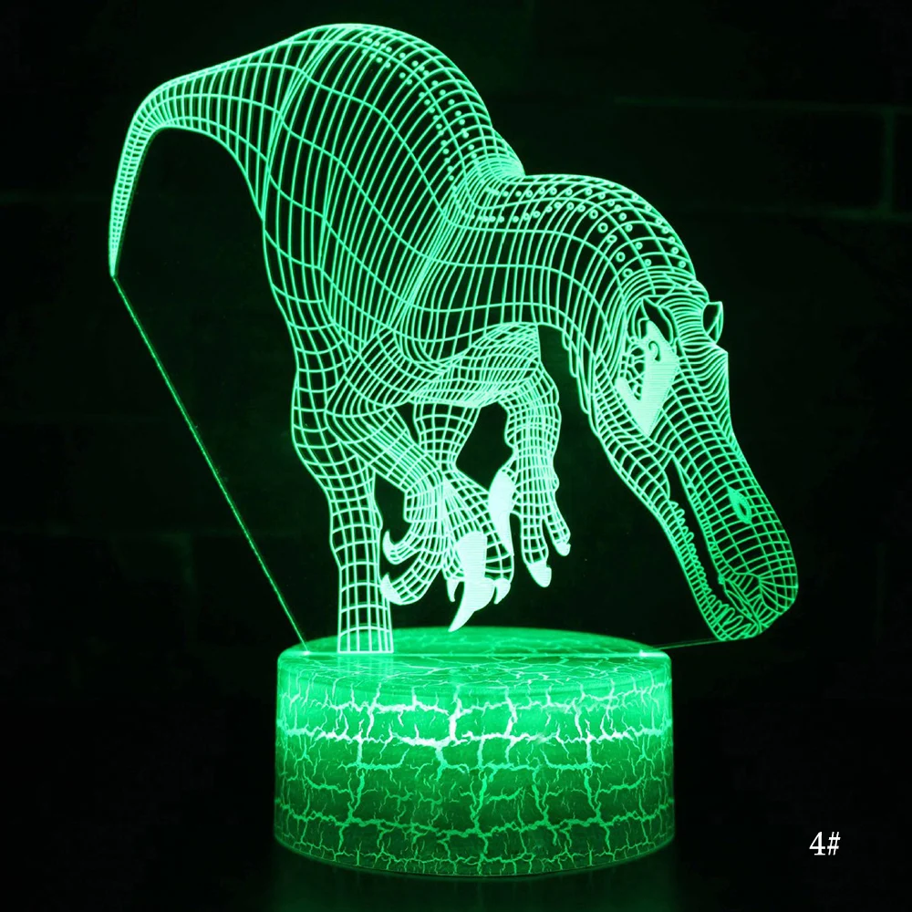 4 Suchomimus 3D светодиодный Ночной светильник лампа серии динозавров 16 видов цветов 3D Ночной светильник дистанционного Управление настольные лампы игрушки подарок для малыша украшение дома D30 - Испускаемый цвет: 4 Suchomimus
