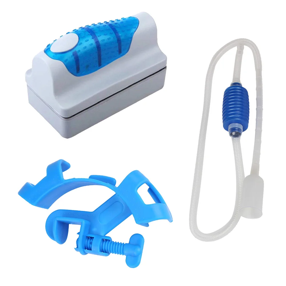 3 piece set New Magnetic Aquarium Fish Tank Brushes Floating Clean Glass Suspension Scraper Magnetic Cleaner Brush Plastic Sponge Tools - Цвет: 3 piece set