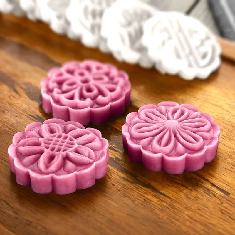 25 г Mooncake бочонок форма с 6 шт цветок штампы Ручной пресс Луна Торт Кондитерские