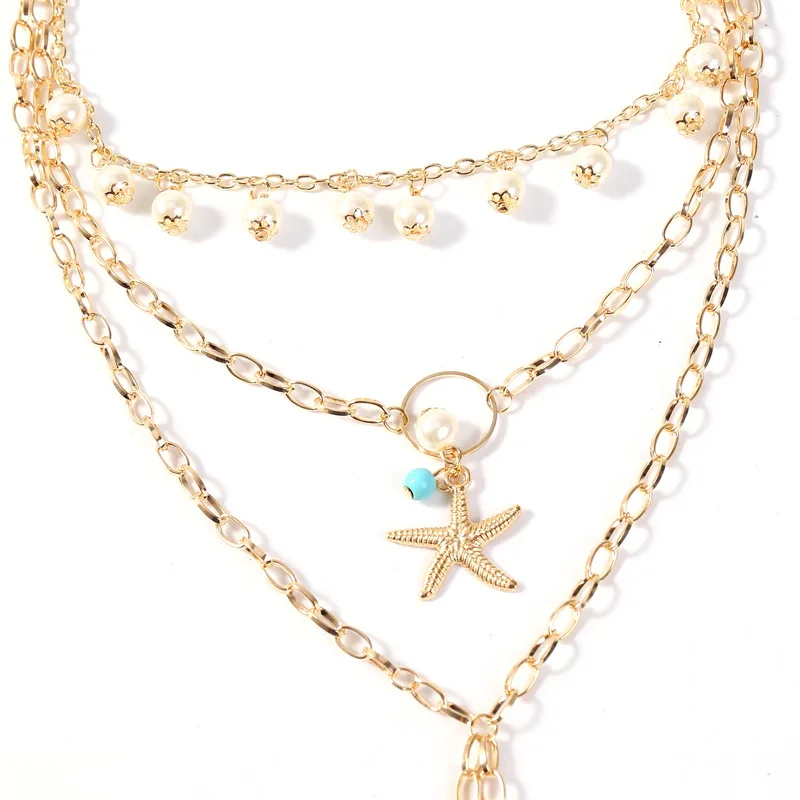 3 шт./компл. женские ожерелья модные с ракушками жемчужинами морскими звездами