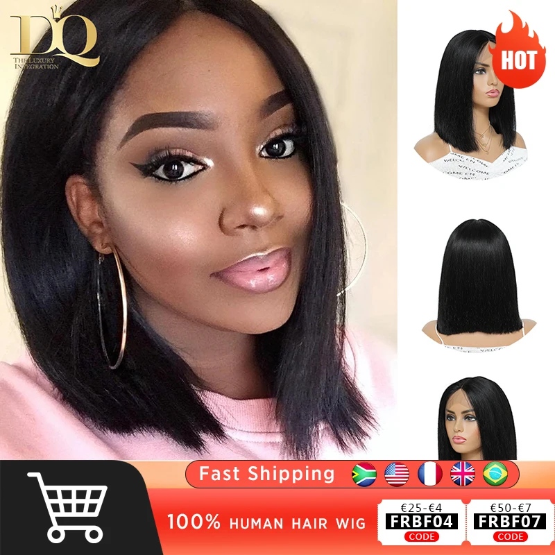

Lace Part Human Hair Wigs Brazilian Straight Lace Wig Bob Remy Hair Wigs Pre Plucked Hairline Double Drawn