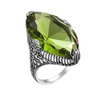trendy peridot ring marquise gemstones real 925 sterling silver rings for women birthstone august engagement silver 925 jewelry