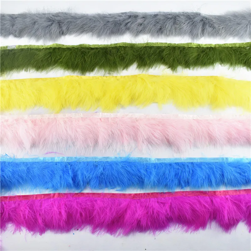 10 м/лот натуральные перья Marabou отделка турецкие бахрома для поделок ленты боа
