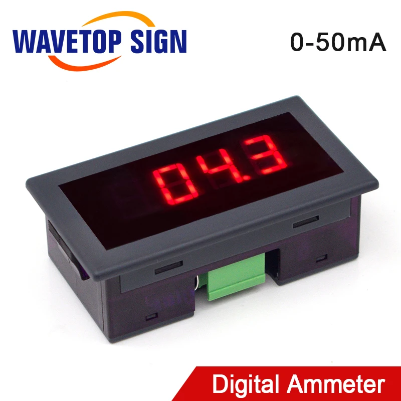 WaveTopSign 50mA светодиодный цифровой амперметр постоянного тока 0 аналоговая Amp Панель