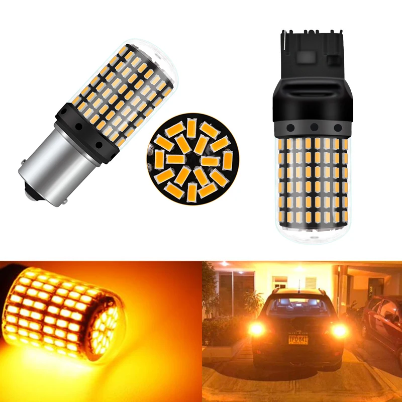 

Светодиодная CAN-шина без ошибок 1156 7506 7528 BA15S P21W BAU15S PY21W T20 7440 WY21W, без вспышки, желтая для автомобисветильник указателя поворота, 2 шт.