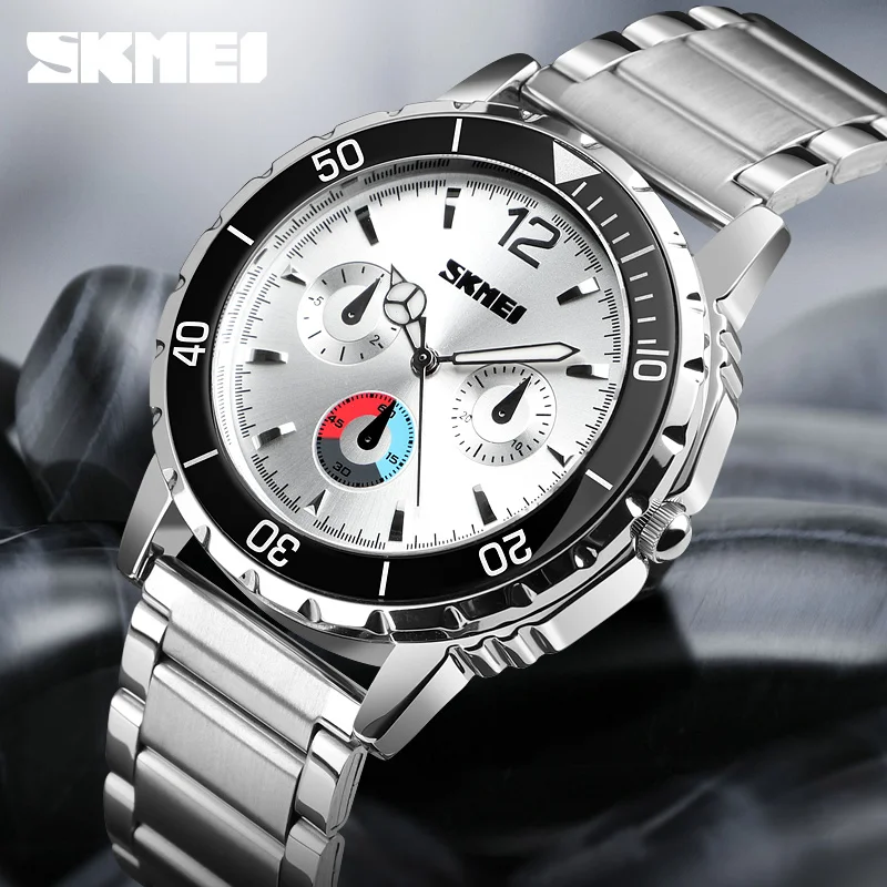 

SKMEI Top Luxury Business Watch Men Luxury Fashion Quartz Wristwatch Waterproof Stainless Steel Wristband Quartz Watch 1482