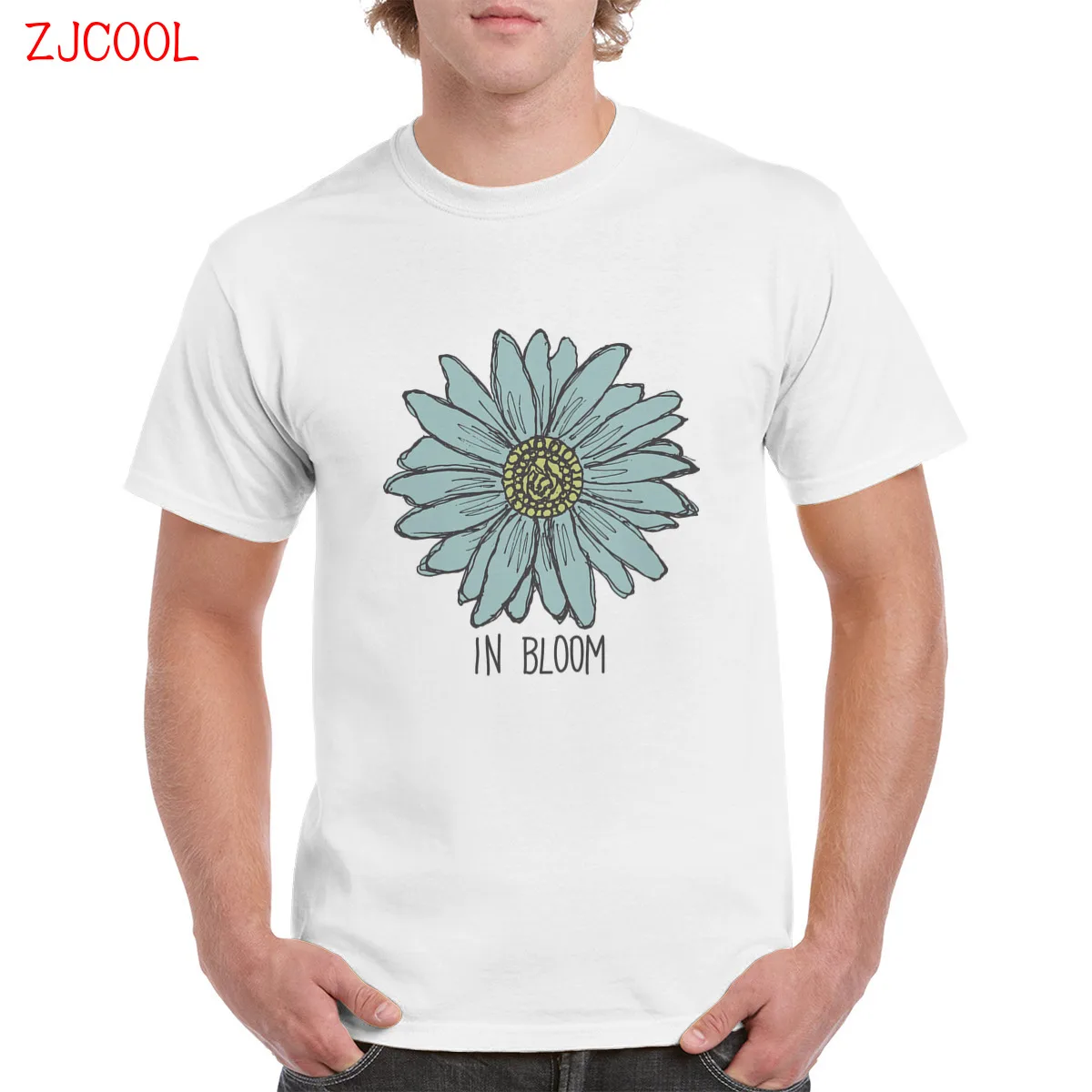 

Harajuku Simple and stylish In Bloom T-shirt Fashion women t shirt Flowers Graphic Top Oversized 100% Cotton clothes