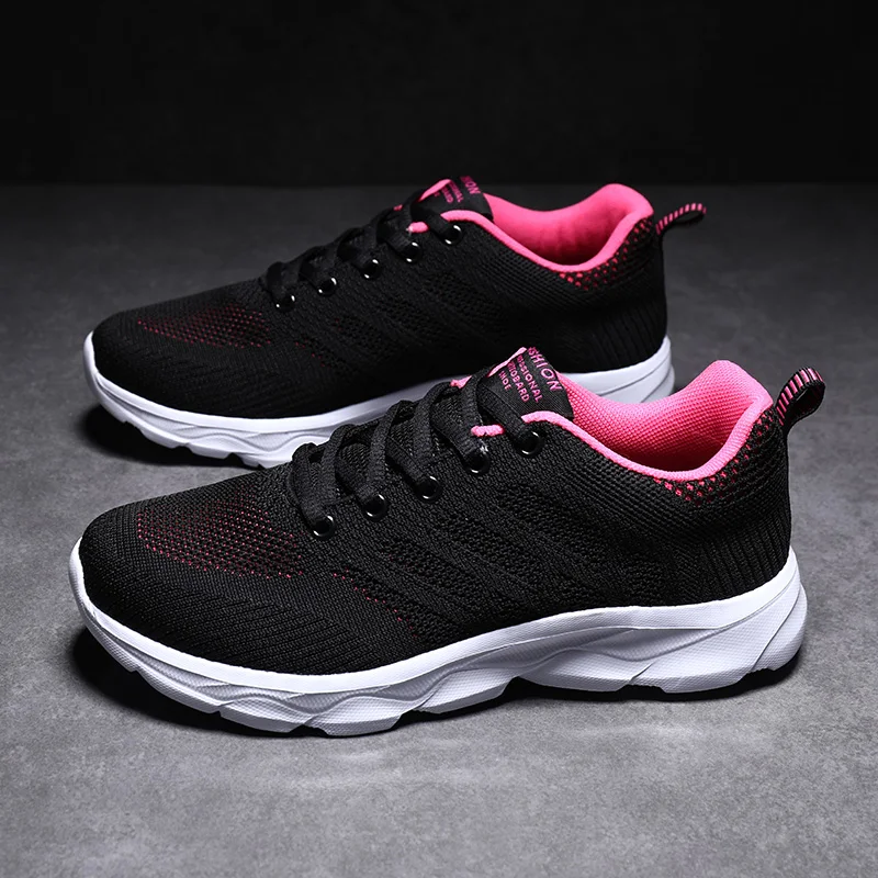 

2021 Running Shoes Women Breathable Casual Shoes Outdoor Light Weight Sports Shoes Casual Walking Platform Ladies Sneakers Black