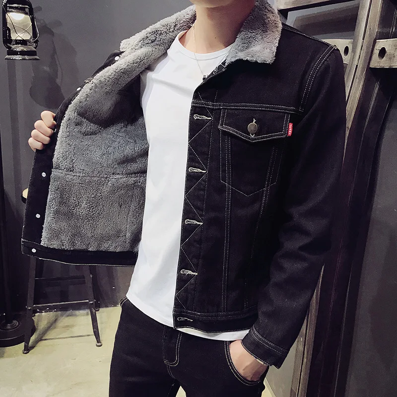 

Thicken Warm Winter Jacket Men Motorcycle Jeans Streetwear Mens Denim Jacket Casual Hip Hop Chaquetas Hombre Men Coats JJ60JK