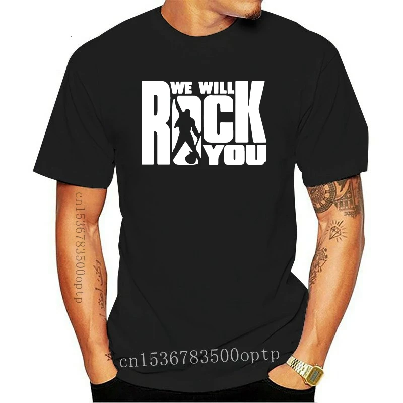 

Новинка 2021, модная мужская футболка Queen We Will Rock You Glam Rock, мужская хлопковая Повседневная футболка с длинным рукавом 2021 и круглым вырезом, боль...