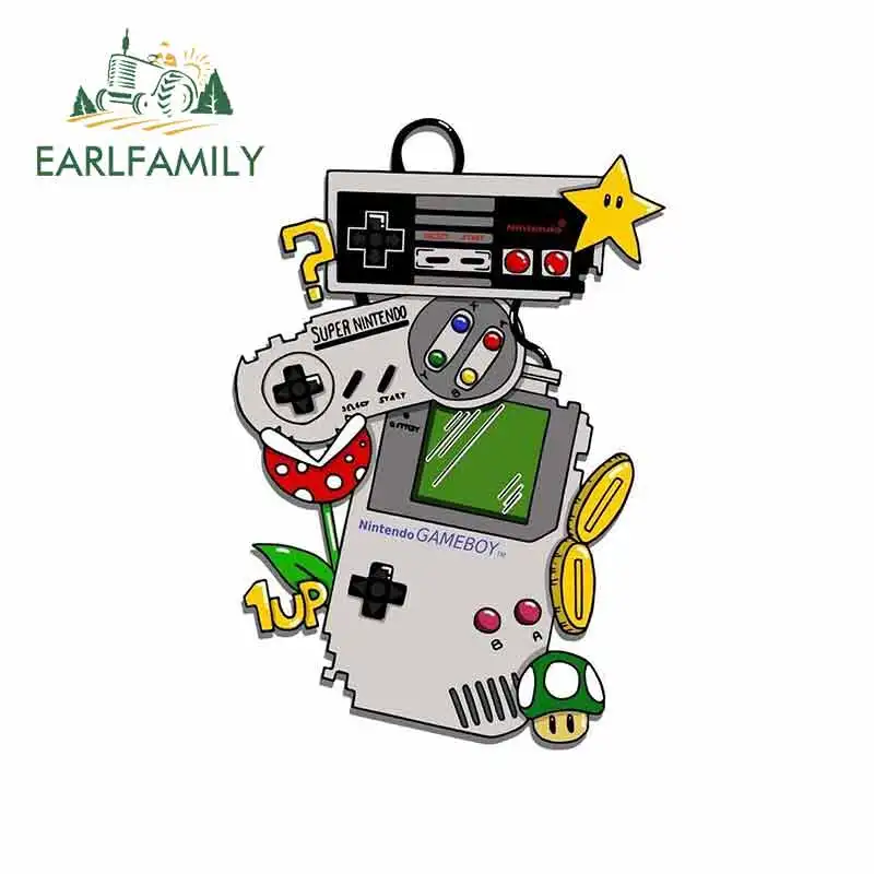 

EARLFAMILY 13 см x 8,9 см для винтажных видеоигр аниме наклейки для автомобиля шлем мотоцикл солнцезащитный винил JDM бампер грузовик графика