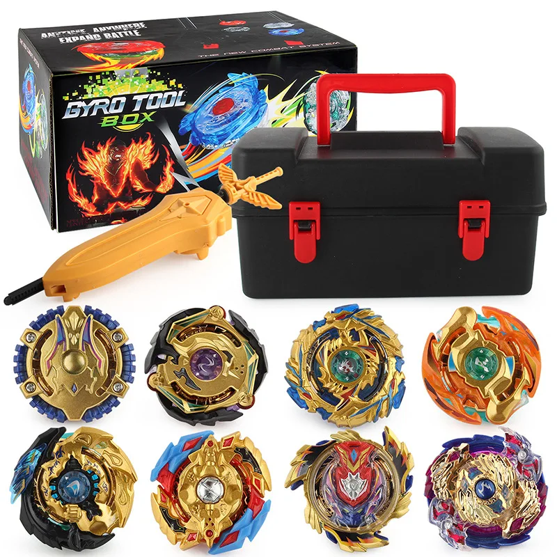 

Beyblades Burst Metal Fusion Golden 12 шт./набор, детские игрушки для детей с коробкой для хранения и двусторонней пусковой установкой