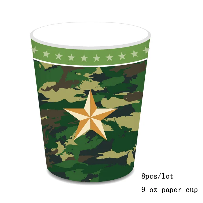 Прекрасный камуфляж вечерние одноразовая посуда CAMO hero китацский скатерть чашки