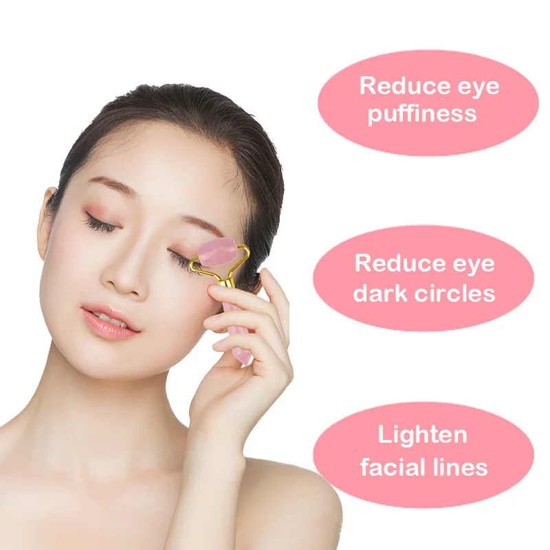 Мини-массажер из розового кварца Нефритовый портативный инструмент лифтинга