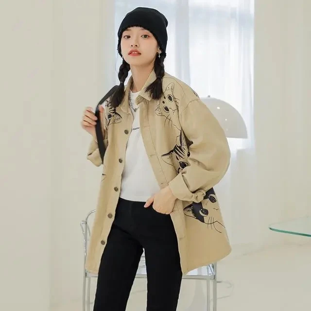 Демисезонная джинсовая куртка женская модная пальто новинка 2022 Корейская