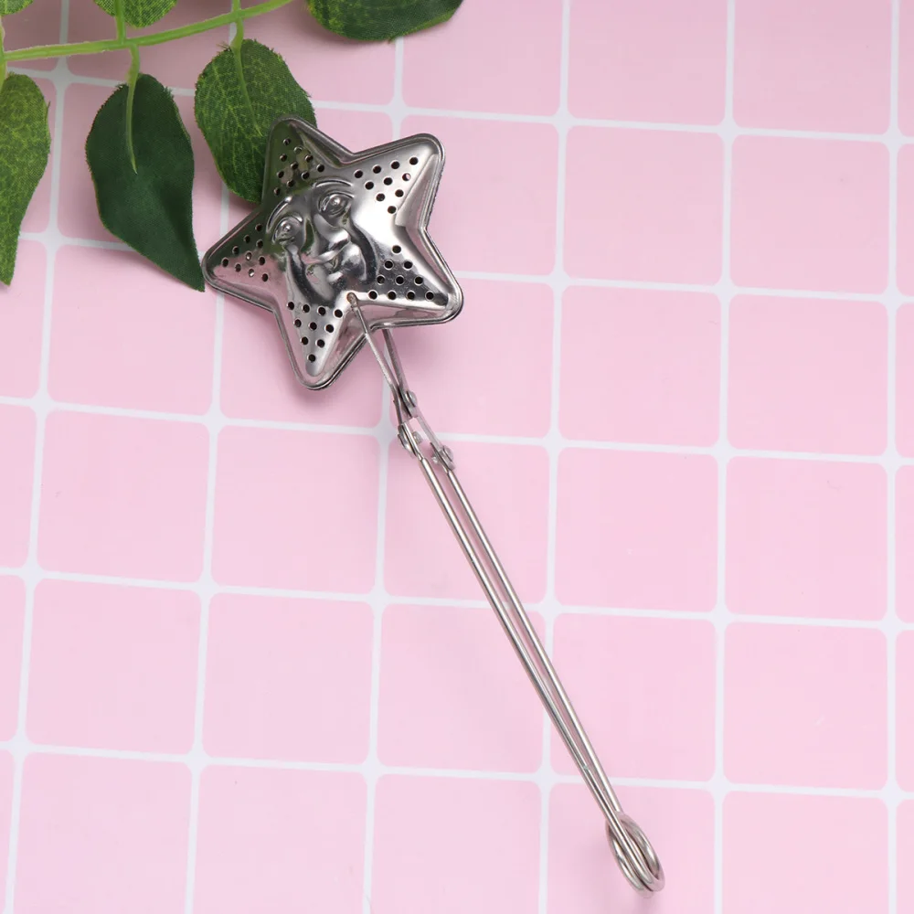 

2PCS Stainless Steel Tea Leak Tea Filter Tea Strainer Seasoning Tea Star Shape Infuser