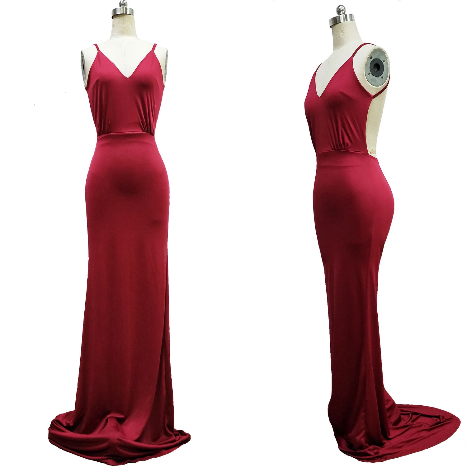 

BacklakeGirls Sexy V Neck Backless Mermaid Women Evening Dresses Long Solid Color 6 Colors Formal Women Dress Vestidos Longo