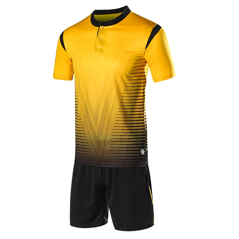 Мужские желтые футболки с коротким рукавом комплект красной футбольной формы