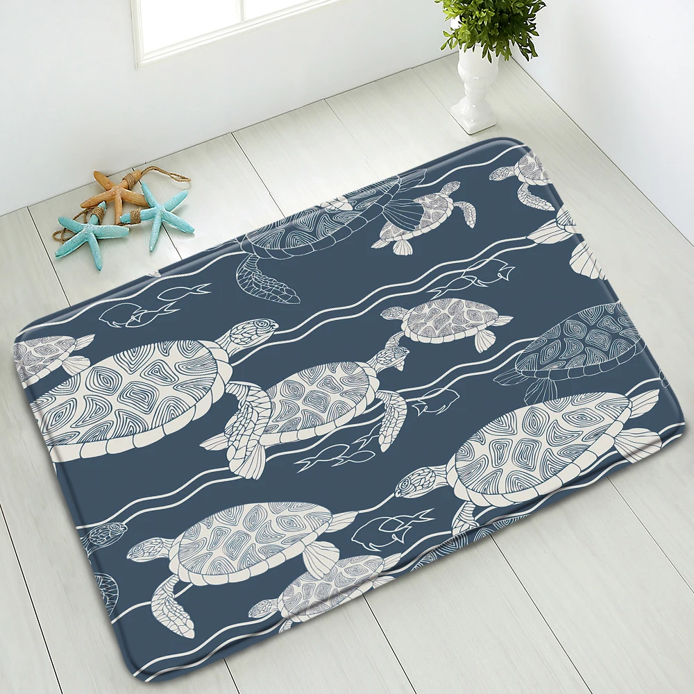 

Нескользящий коврик для ванной комнаты с изображением морской черепахи, осьминога, коврик для спальни, кухни, впитывающий домашний коврик, ...