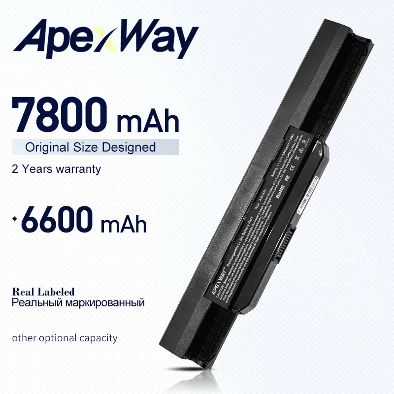 Аккумулятор ApexWay для Asus A43 X54H X53U X53S K43 K53E K53U A53S X84S A53 A53E X44 X43 K53J K53S K53SV X84