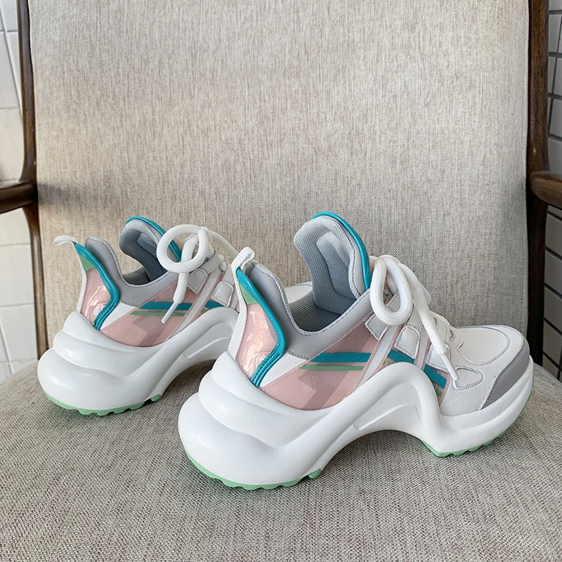 

Women Platform Sneakers INS Fashion Mesh Woman Vulcanized Shoes Thick Sole Black Wedge Casual Shoe Dad Zapatos De Mujer 2020 New