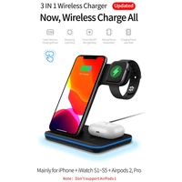 15w 3 in 1 qi fast wireless charger pad dock station for iphone 12 11 pro xs max xr x 8 apple watch se 6 5 4 3 airpods pro