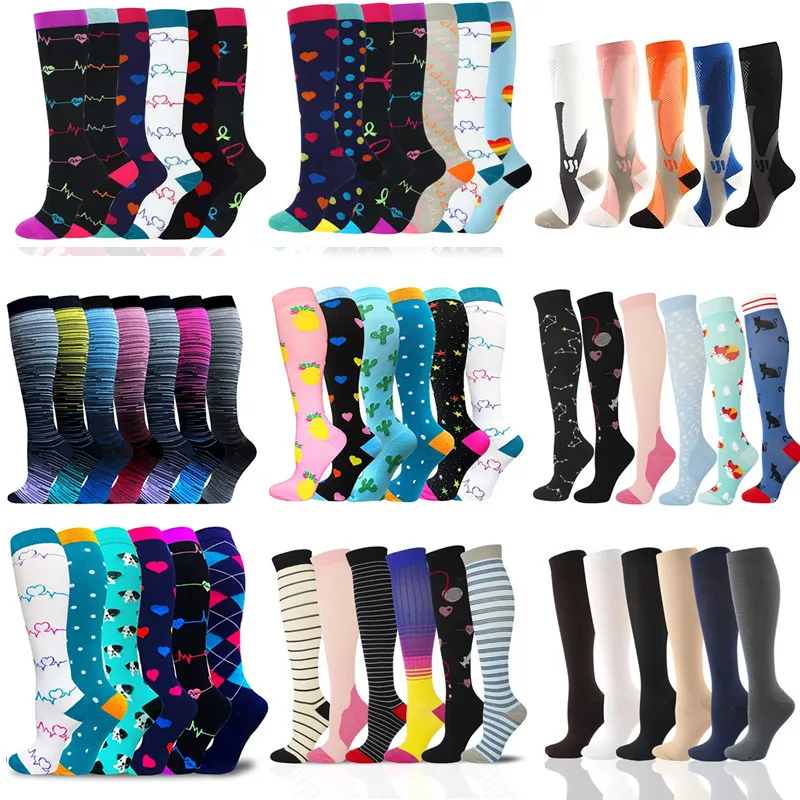 

Compression Stockings 30 Mmhg Golfs Tube Football Socks Outdoor Sports Bright Color Medical Nursing Hiking Running Fitness Socks