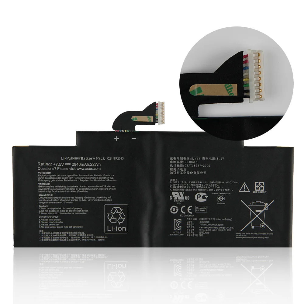 

Original Replacement Battery C21-TF201X For ASUS Transformer Pad TF300 TF300TL TF300TG TF300T Authentic Tablet Battery 2940mAh