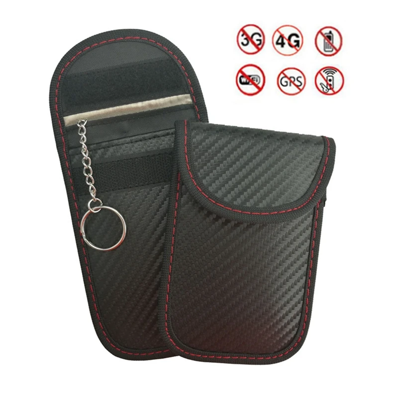 

Portable Car Keys Case FOB Signal Blocker Bag Faraday Bag Key Credit Card Bags Organizer for Privacy Protection Anti-Theft Pouch