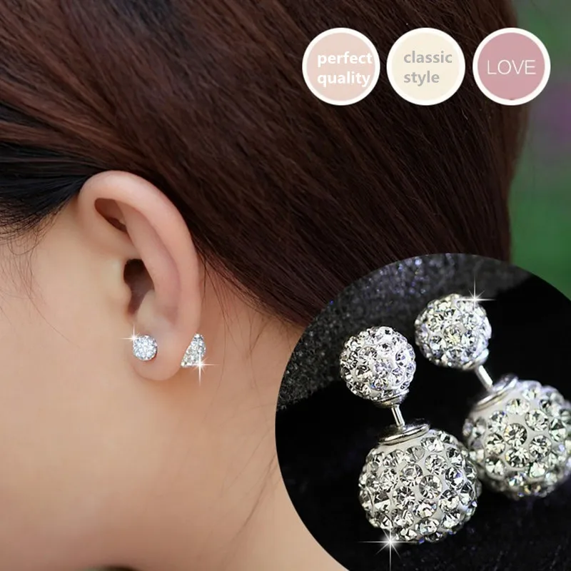 

rings 2022trend trend aesthetic rhinestone double bead women's earrings round bead vintage women's earrings
