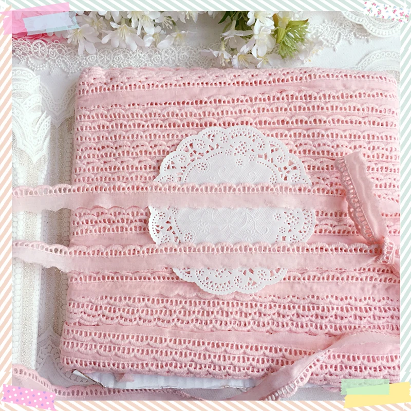 Ажурные кружева вышивка розовый хлопок Bulei Si diy ручной работы одежда для малышей