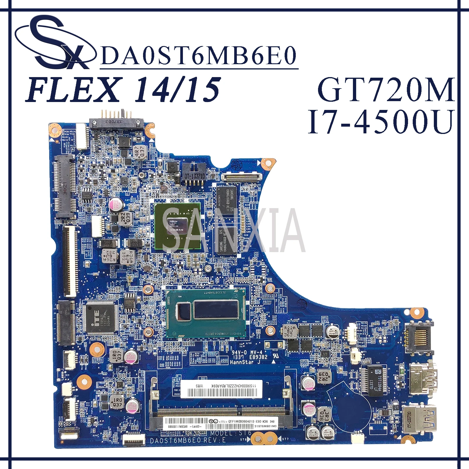 KEFU DA0ST6MB6E0 материнская плата для ноутбука Lenovo Flex 14/15 оригинальная I7-4500U GT720M |