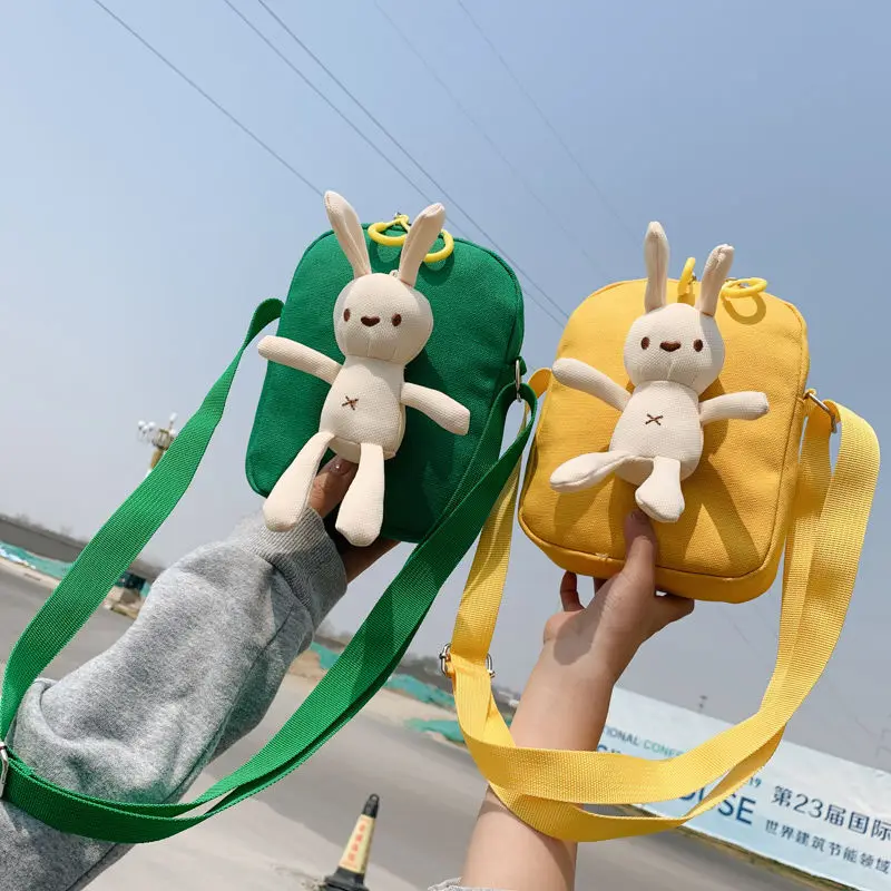 

Cute Rabbit Children's Girls Messenger Bag Fashion Kindergarten Baby Kids Square Shoulder Bag Lovely Boys Canvas Purse Handbags