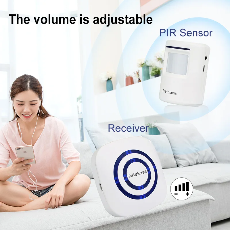 RETEKESS T801 Wireless Chime Alarm Alert Doorbell with PIR Motion Sensor Infrared Detector Induction Gate Entry Door Bell Home |